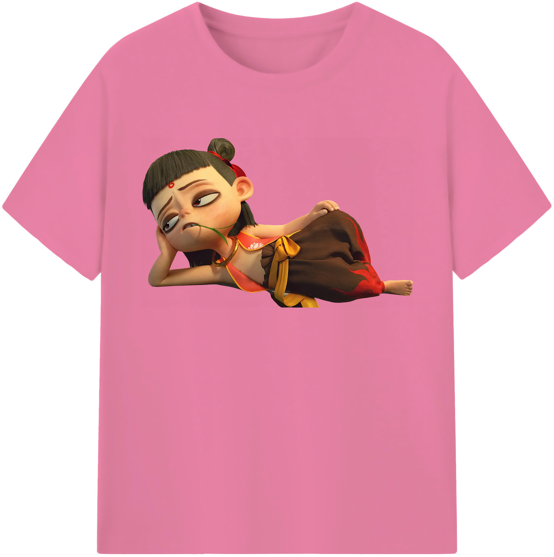 （画像用） Ne Zha 2 ナタ 魔童の大暴れ 綿100％半袖Tシャツ（フロントプリント）